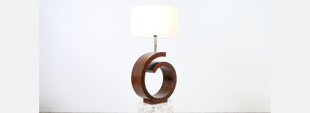 California Modern Sculpted Swirl Table Lamp by Modeline of CA