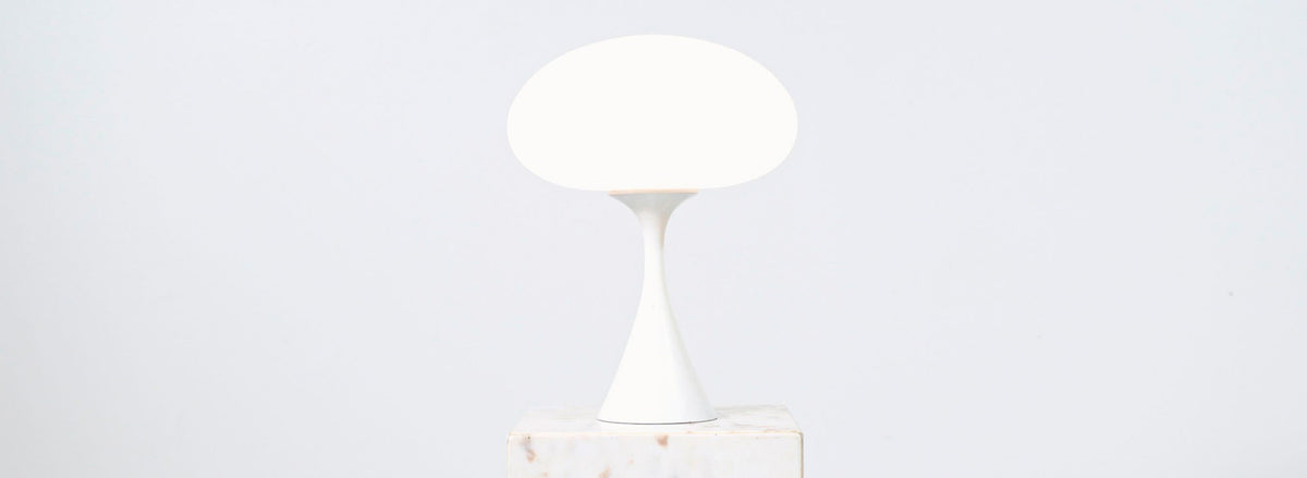 Billy Curry “Mushroom” Frosted Glass Table Lamp for Laurel