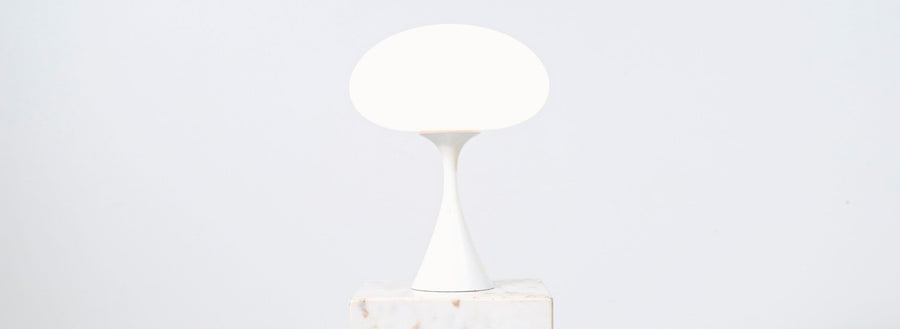 Billy Curry “Mushroom” Frosted Glass Table Lamp for Laurel