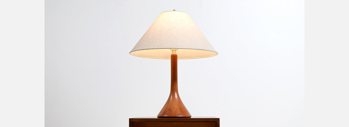 Danish Modern Sculpted Teak Table Lamp