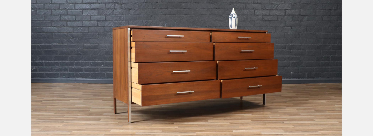 Paul McCobb "Linear Group" Dresser w/ Steel Accents for Calvin Furniture