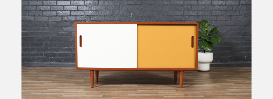 Carlo Jensen Two-Tone Lacquered & Teak Credenza by for Hundevad