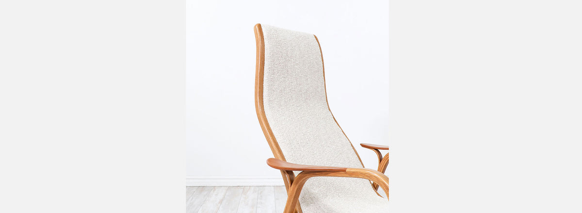 Yngve Ekstrom "Lamino" Sculpted Oak Lounge Chair with Ottoman for Swedese