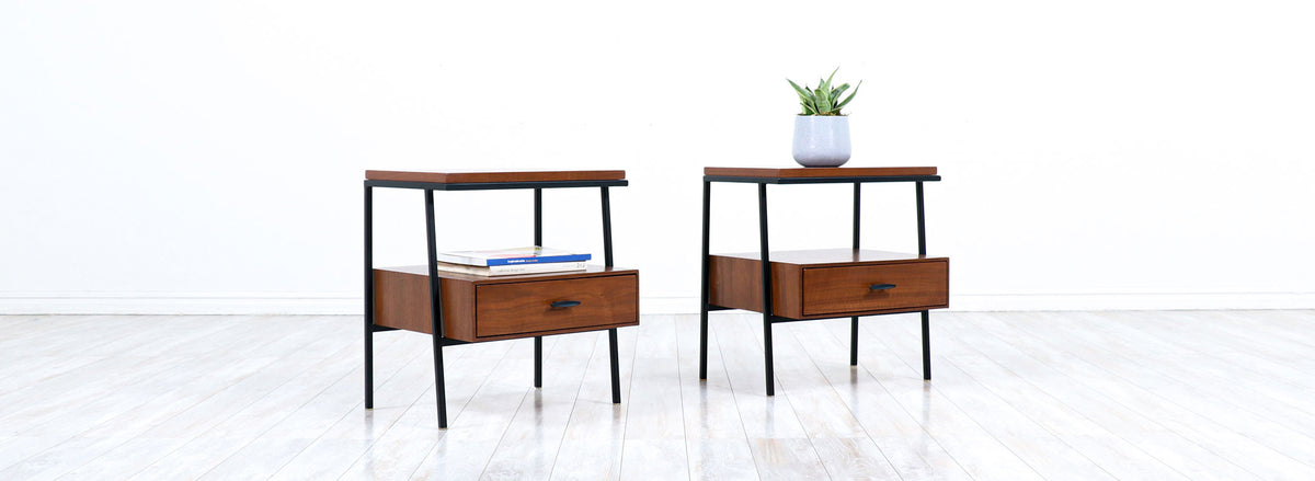 Mid-Century Modern Walnut Night Stands by Vista of California