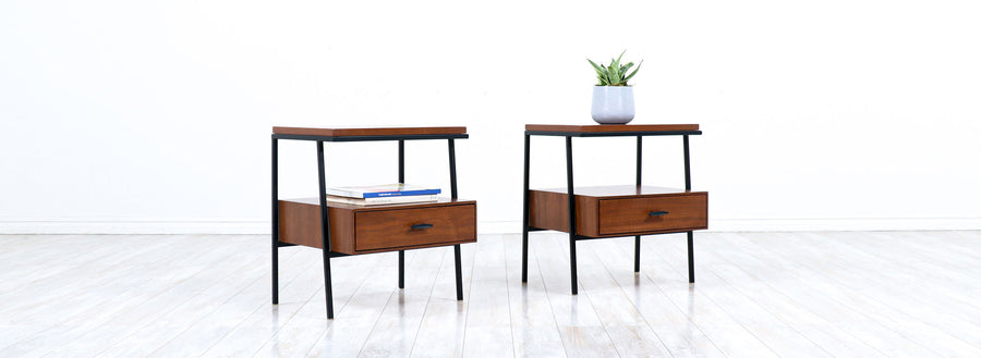 Mid-Century Modern Walnut Night Stands by Vista of California
