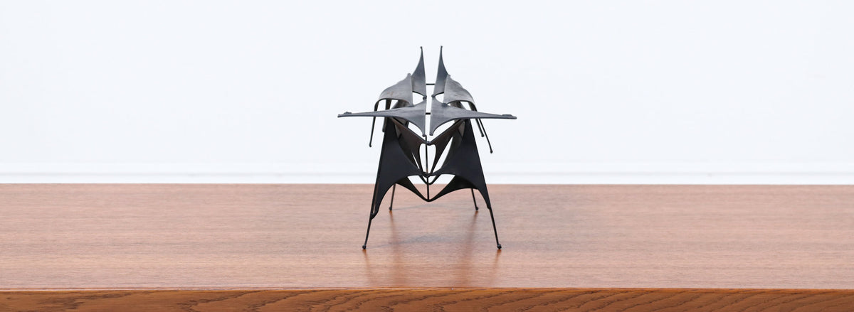 Mid-Century Modern Abstract Metal Bull Sculpture