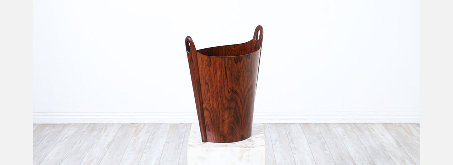 Norwegian Modern Rosewood Waste Basket by Einar Barnes