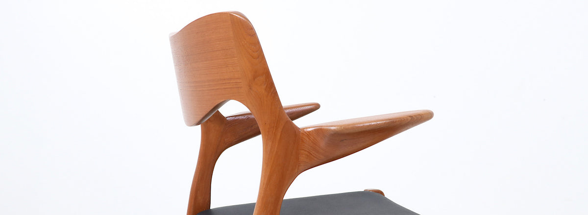 Niels Møller Model-71 Leather & Teak Arm Chairs for J.L. Møllers