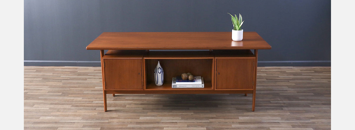 Kai Kristiansen Teak Desk with Bookcase for Feldballes Møbelfabrik