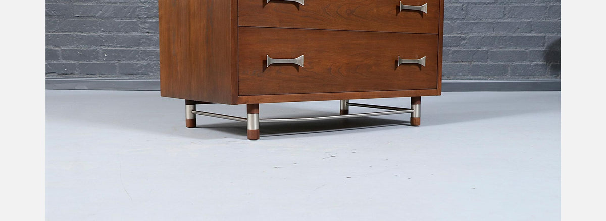 Mid-Century Modern Sculpted Highboy Dresser by Weiman