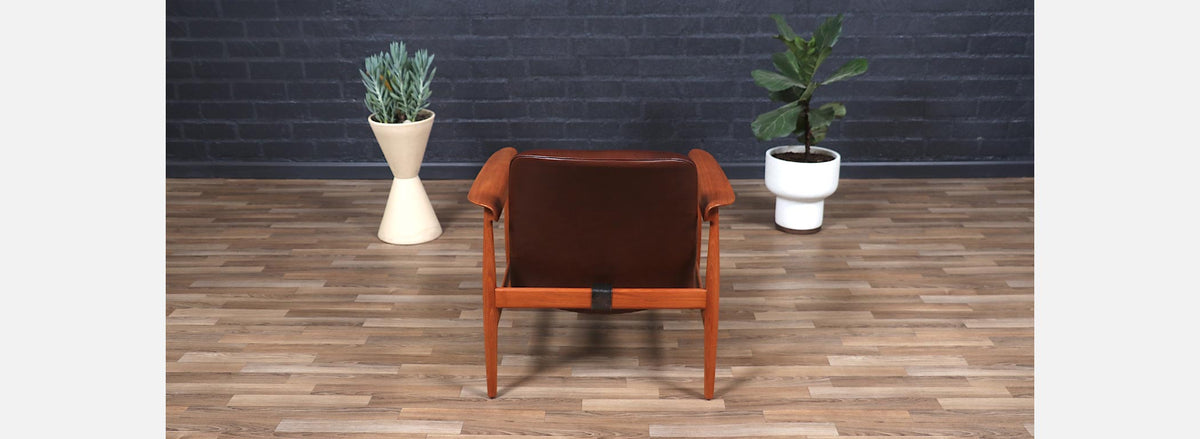 Finn Juhl Model BO-118 Cognac Leather & Teak Lounge Chair