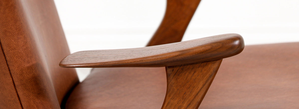 Kurt Østervig Cognac Leather Wing Chairs for Rolschau Mobler