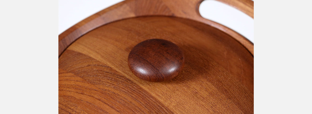 Danish Modern Sculpted Teak Ice Bucket by ESB
