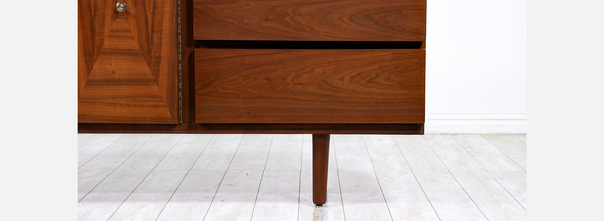 American of Martinsville 9-Drawers Walnut Dresser 