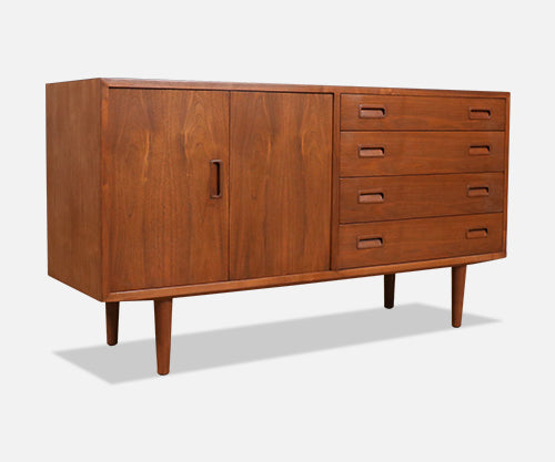 Carlo Jensen Bi-Folding Door Walnut Credenza for Hundevad & Co.