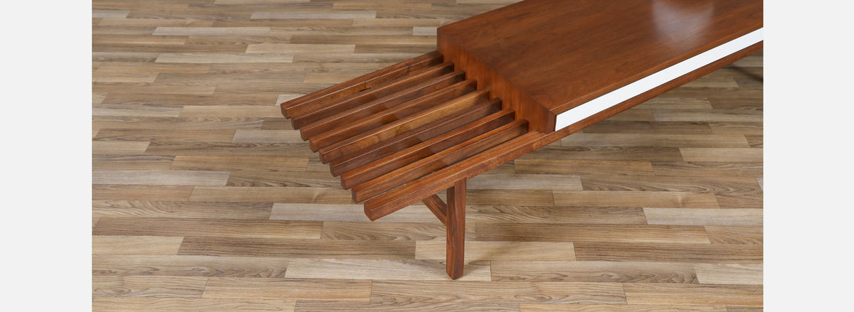 California Modern Slatted Bench / Coffee Table by John Keal