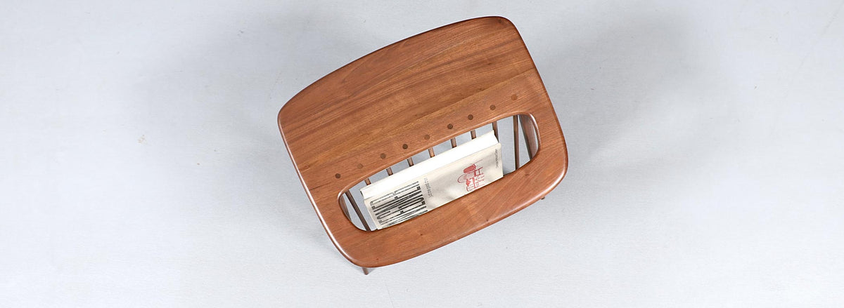 Arthur Umanoff Mid-Century Spindle Side Table With Magazine Shelf