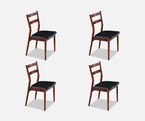 Helge Sibast Model-59 Rosewood & Leather Dining Chairs for Sibast Mobler