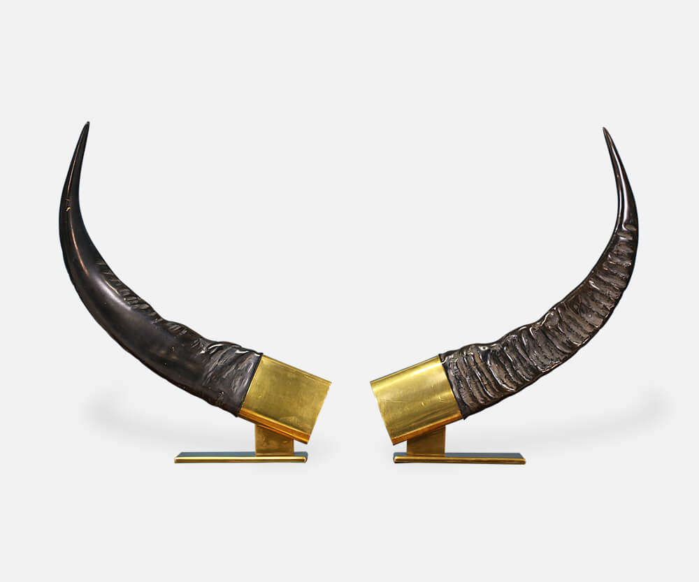 Mid-Century Faux Decorative Horns by Chapman