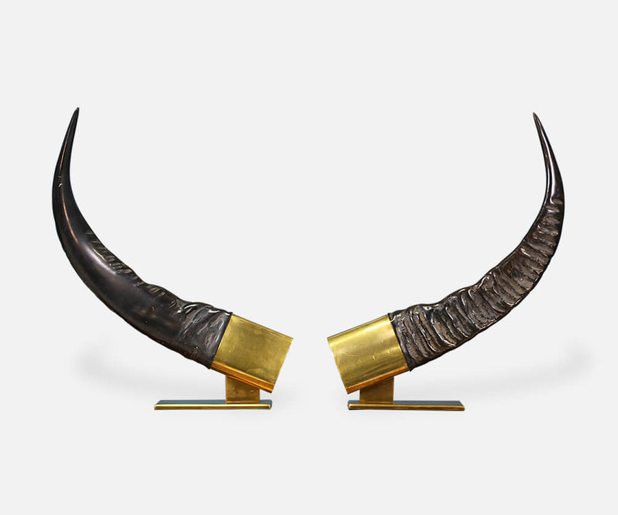Mid-Century Faux Decorative Horns by Chapman