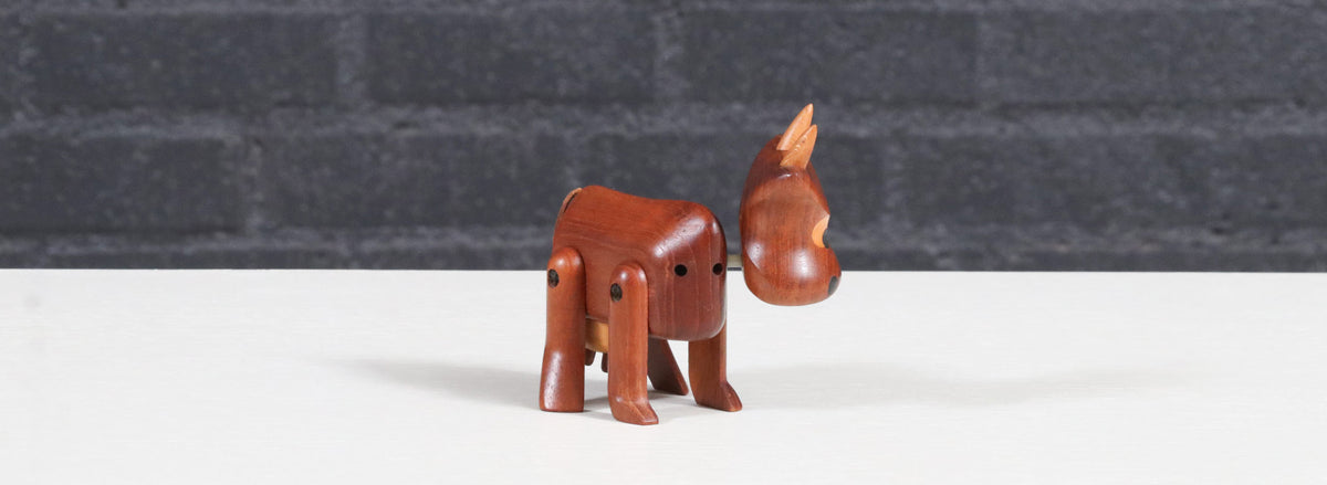 Danish Modern Teak Cow Figurine Sculpture by Sveistrup