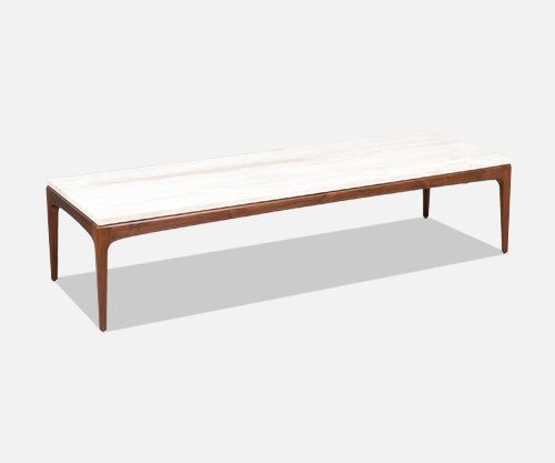 Lane "Rhythm" Coffee Table with Roman Travertine Stone Top