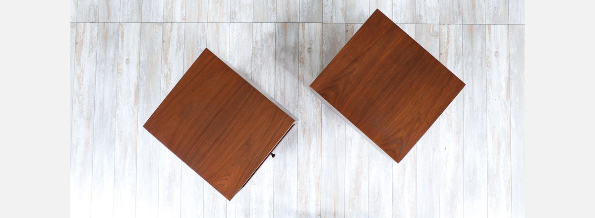 Milo Baughman Walnut Night Stands for Glenn of California