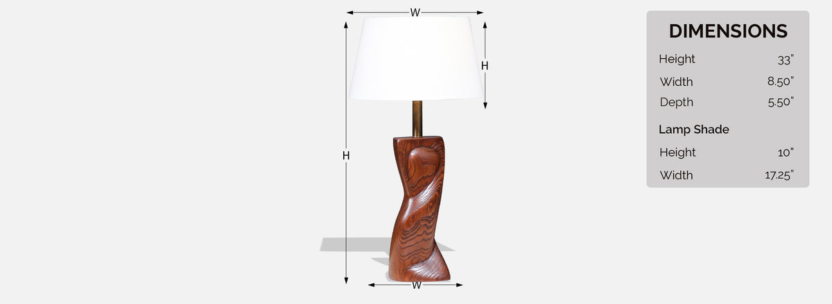 Lynn Lawrence Carved Biomorphic Oak Table Lamp for Modeline of CA