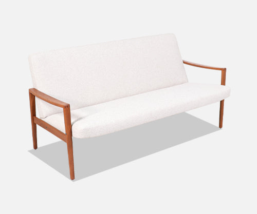 Danish Modern Sculpted Teak Sofa