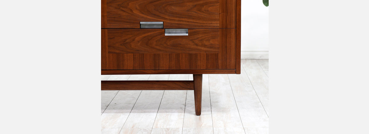Merton Gershun Walnut & Cane Dresser with Bi-Folding Doors for American of Martinsville