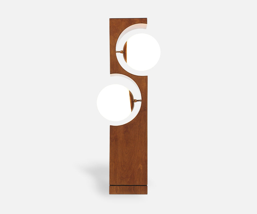 Mid-Century 2-Globe Geometric Table Lamp by Modeline