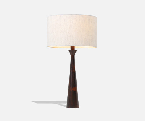 Danish Modern Sculpted Rosewood Table Lamp