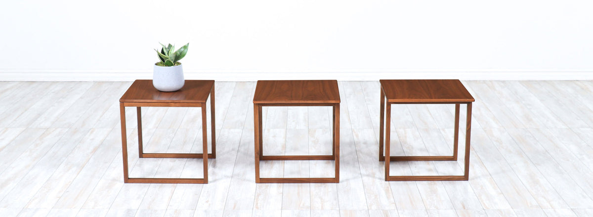 Kai Kristiansen Model-33 Walnut Interlocking Cube Nesting Tables