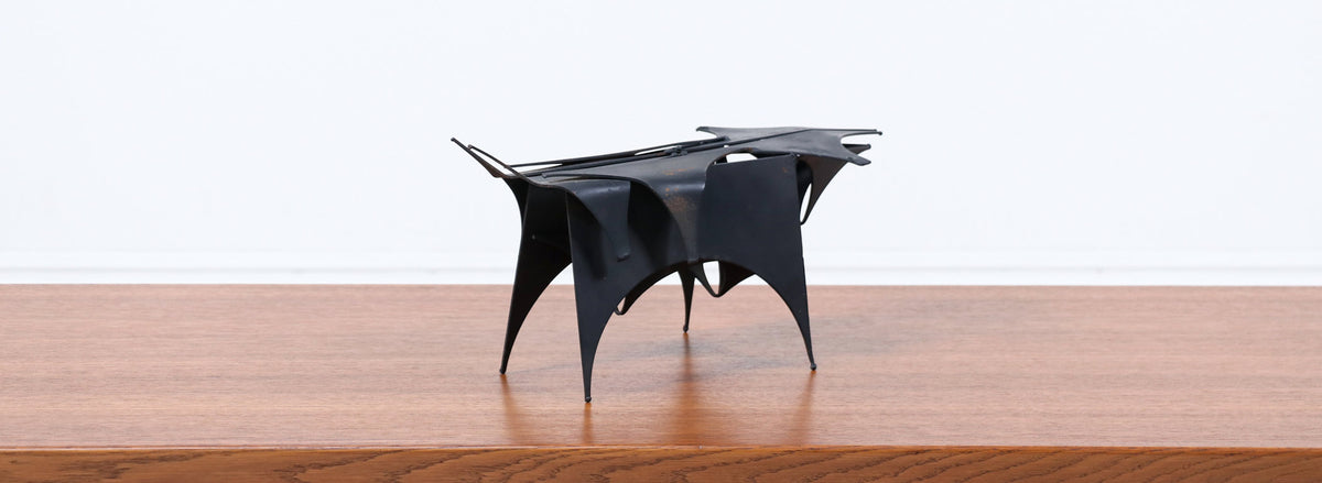 Mid-Century Modern Abstract Metal Bull Sculpture