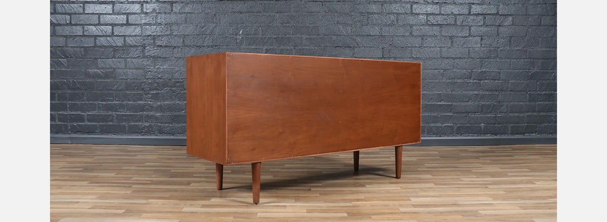 Custom Made Walnut Credenza w/ Sliding Doors by Danish Modern LA