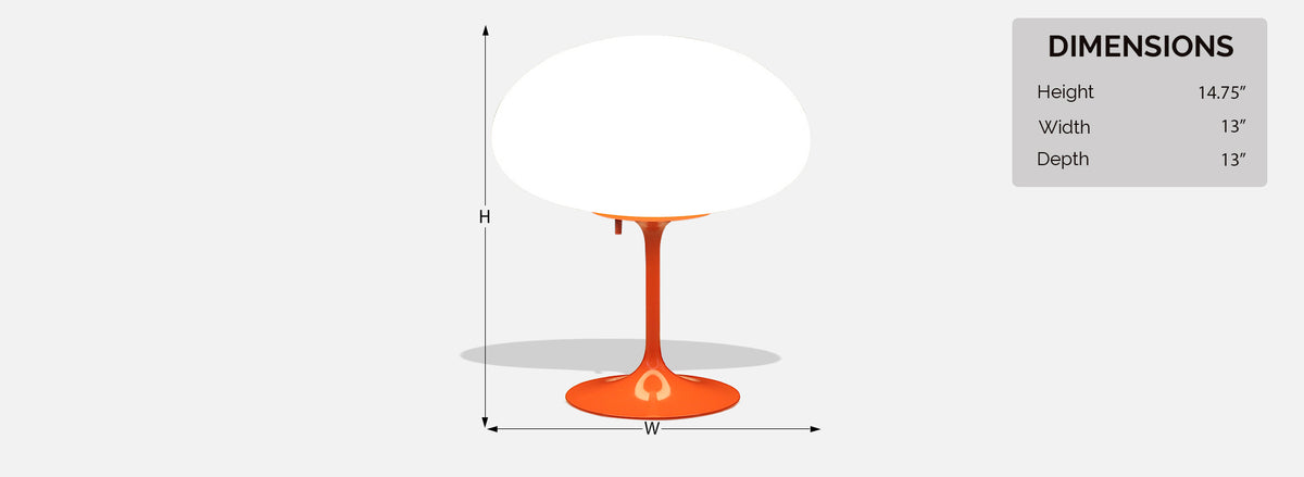 Bill Curry "Stemlite" Orange Mushroom Lamp for Design Line