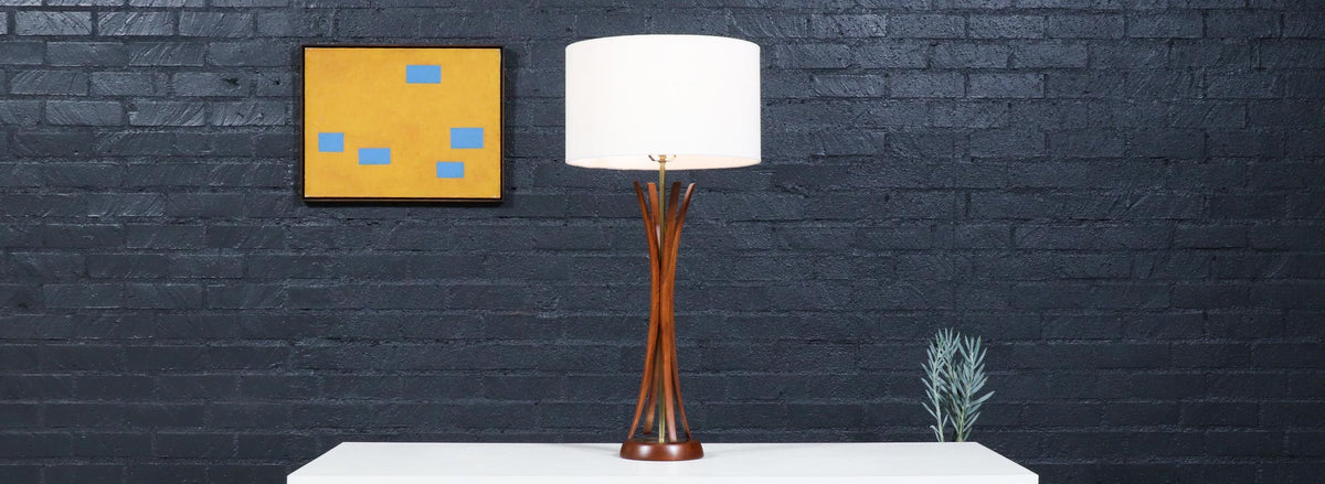 Mid-Century Modern Sculpted Table Lamp by Roller Lamp Co.