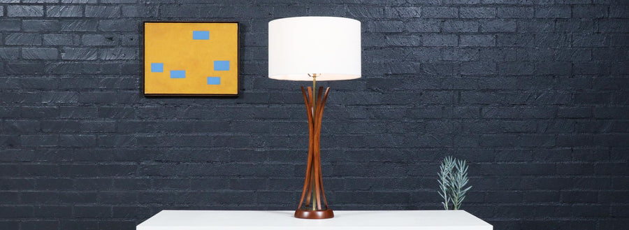 Mid-Century Modern Sculpted Table Lamp by Roller Lamp Co.