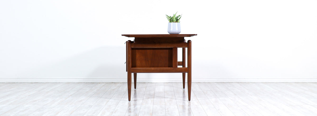 Finn Juhl Executive Walnut Desk with Caning for Baker Furniture