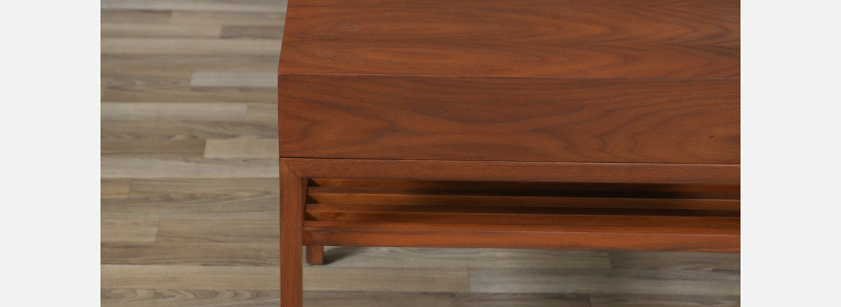 California Modern Slatted Walnut Side Tables by John Keal