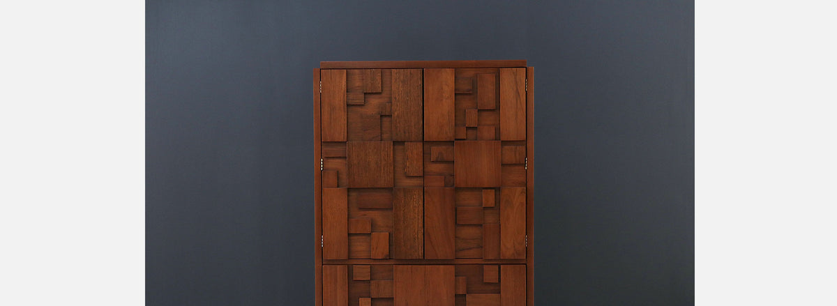 Mid-Century Brutalist "Staccato" Highboy Dresser by Lane