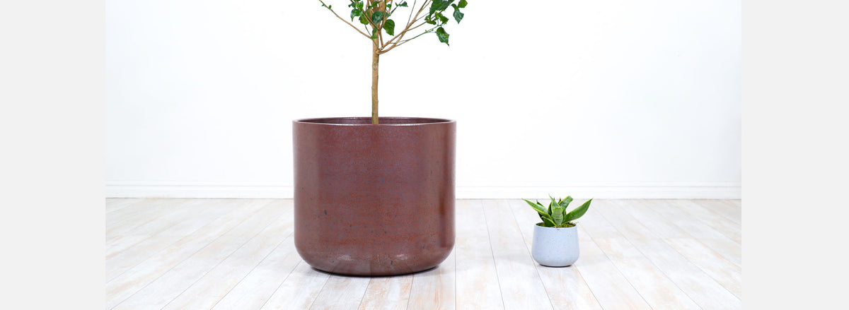 Large Malcolm Leland & David Cressey Studio Planters with Pro Artisan Stoneware & Rust Glaze