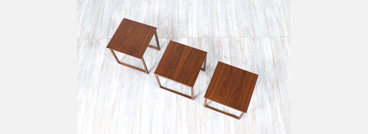 Kai Kristiansen Model-33 Walnut Interlocking Cube Nesting Tables