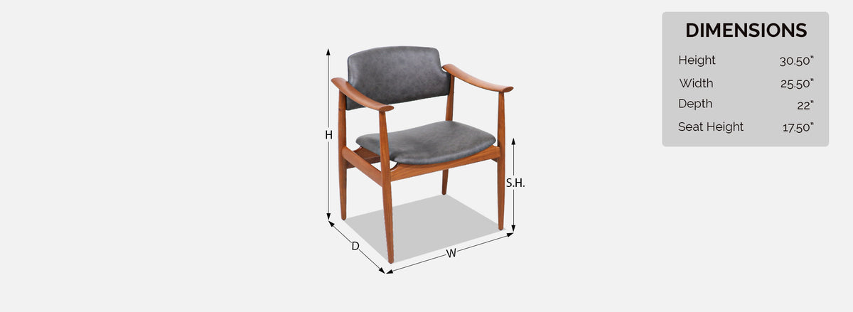 Norwegian Modern Sculpted Teak & Leather Arm Chairs by Gerhard Berg