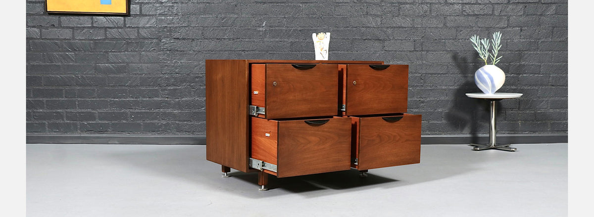 Jens Risom Walnut Filing Cabinet