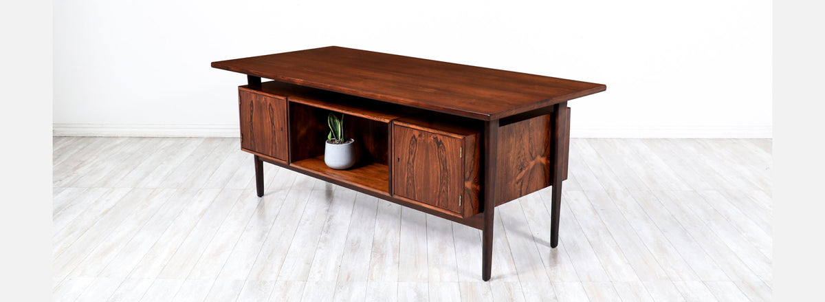 Kai Kristiansen Rosewood Desk with Bookcase for Feldballes Møbelfabrik