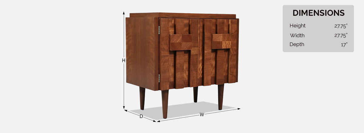 Single Mid-Century Brutalist Modern "Staccato" Night Stand by Lane
