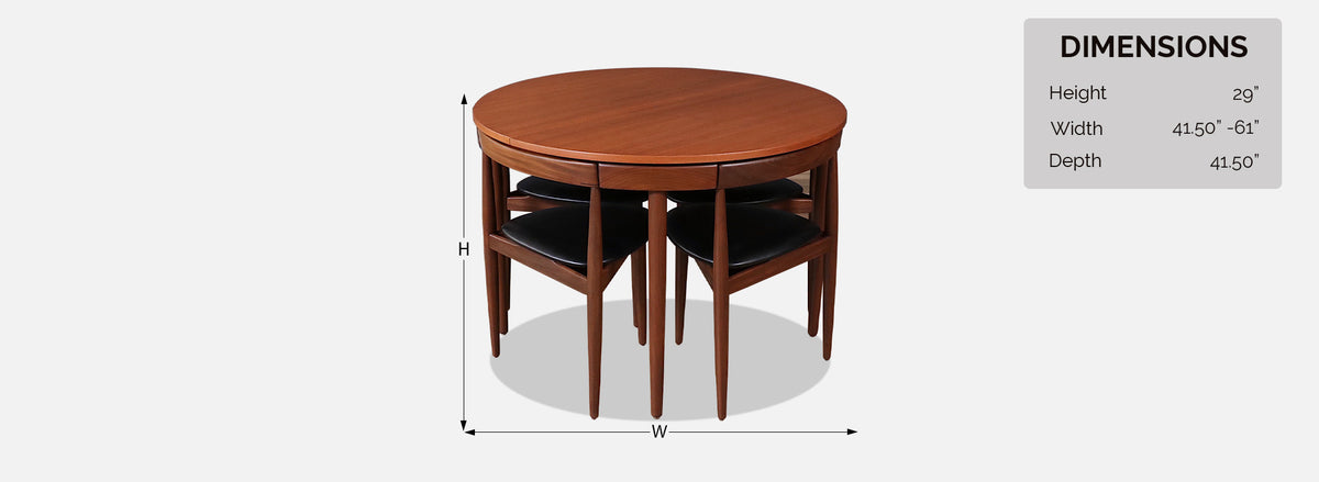 Danish Modern “Roundette” Expanding Butterfly-Leaf Dining Set by Hans Olsen