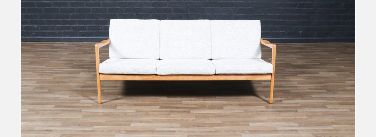 Folke Ohlsson Model “Tema 1” Beechwood Sofa for Dux