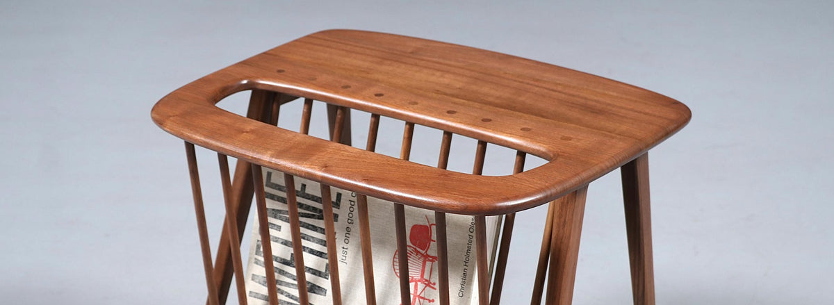 Arthur Umanoff Mid-Century Spindle Side Table With Magazine Shelf